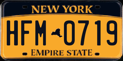 NY license plate HFM0719