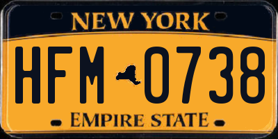 NY license plate HFM0738