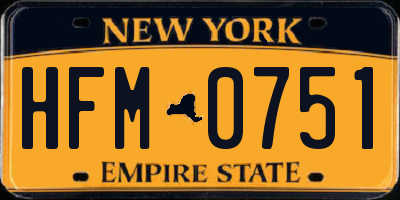NY license plate HFM0751