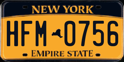NY license plate HFM0756