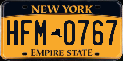 NY license plate HFM0767