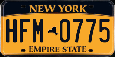 NY license plate HFM0775
