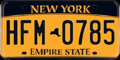 NY license plate HFM0785