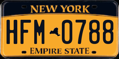 NY license plate HFM0788