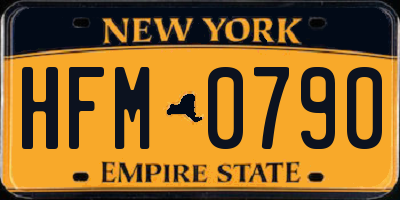 NY license plate HFM0790