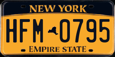NY license plate HFM0795
