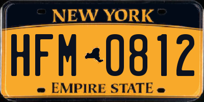 NY license plate HFM0812