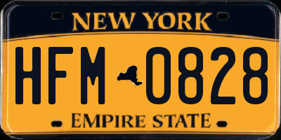 NY license plate HFM0828