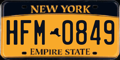 NY license plate HFM0849