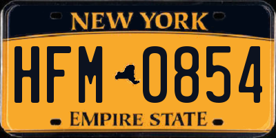 NY license plate HFM0854