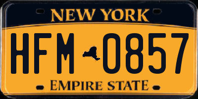 NY license plate HFM0857