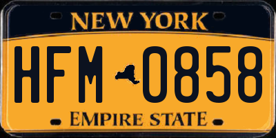 NY license plate HFM0858