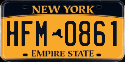 NY license plate HFM0861