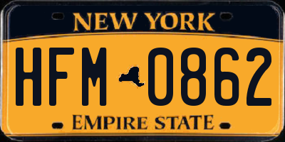 NY license plate HFM0862