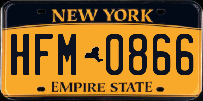 NY license plate HFM0866