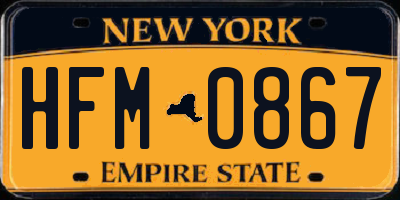 NY license plate HFM0867