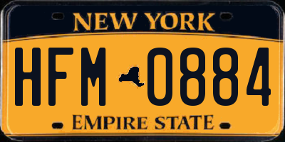 NY license plate HFM0884