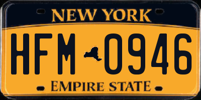 NY license plate HFM0946