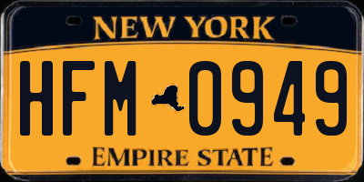NY license plate HFM0949