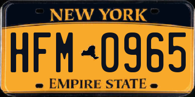 NY license plate HFM0965