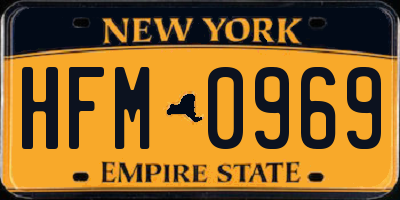 NY license plate HFM0969