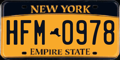 NY license plate HFM0978