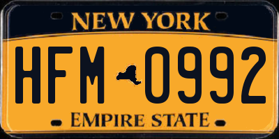 NY license plate HFM0992