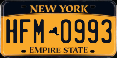 NY license plate HFM0993