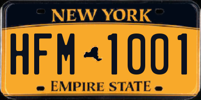 NY license plate HFM1001