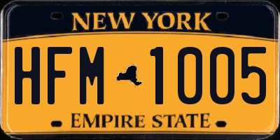 NY license plate HFM1005