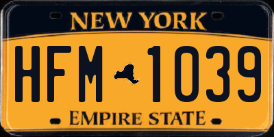NY license plate HFM1039