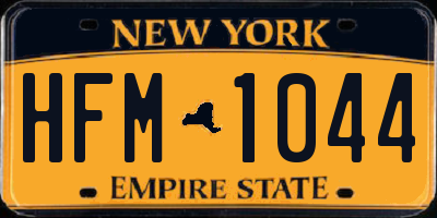 NY license plate HFM1044