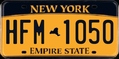 NY license plate HFM1050