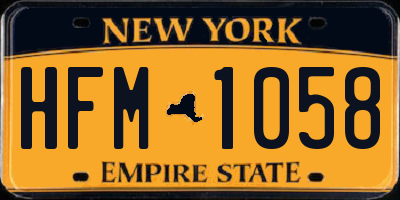 NY license plate HFM1058