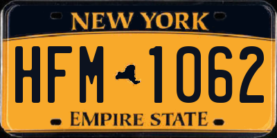 NY license plate HFM1062