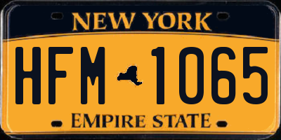 NY license plate HFM1065
