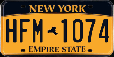 NY license plate HFM1074