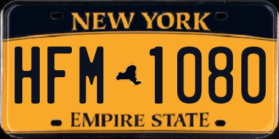NY license plate HFM1080