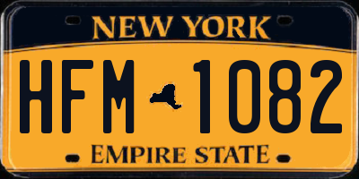 NY license plate HFM1082