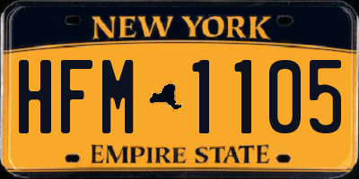 NY license plate HFM1105
