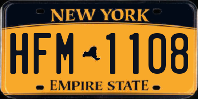 NY license plate HFM1108