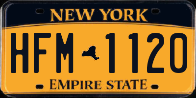 NY license plate HFM1120
