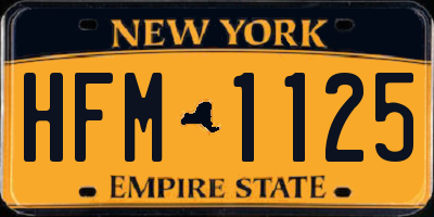 NY license plate HFM1125