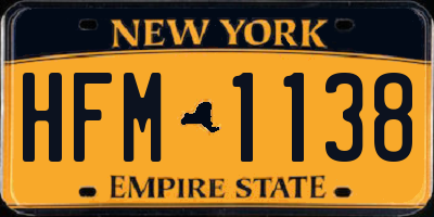 NY license plate HFM1138