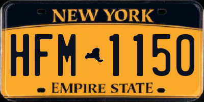 NY license plate HFM1150