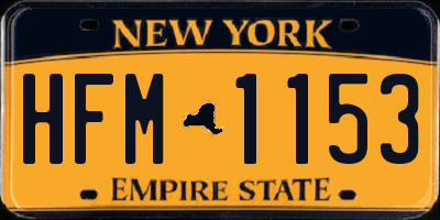 NY license plate HFM1153