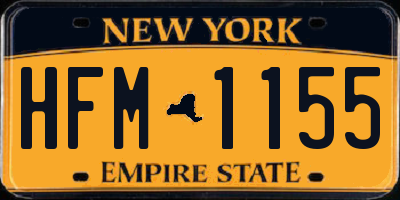 NY license plate HFM1155