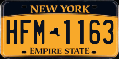 NY license plate HFM1163