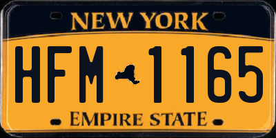 NY license plate HFM1165
