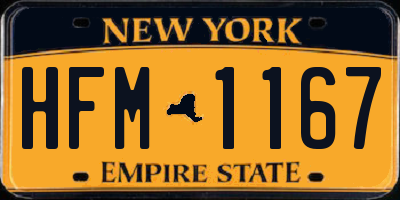 NY license plate HFM1167
